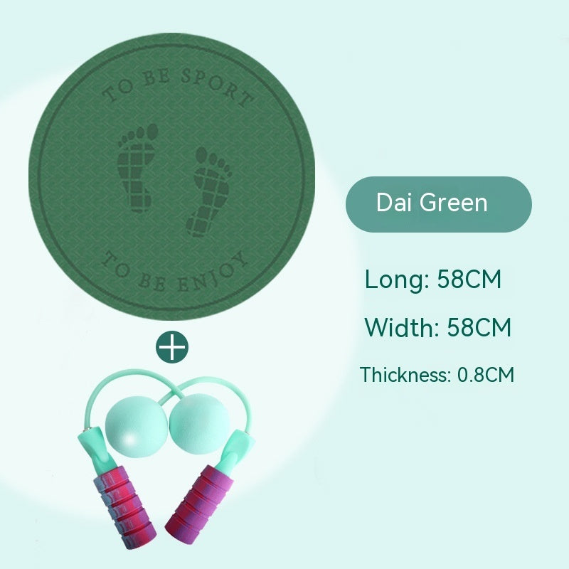 Household Skipping Rope Round Yoga Mat TPE Thickened Solid Color Fitness Beginner Suitable Meditation Mat