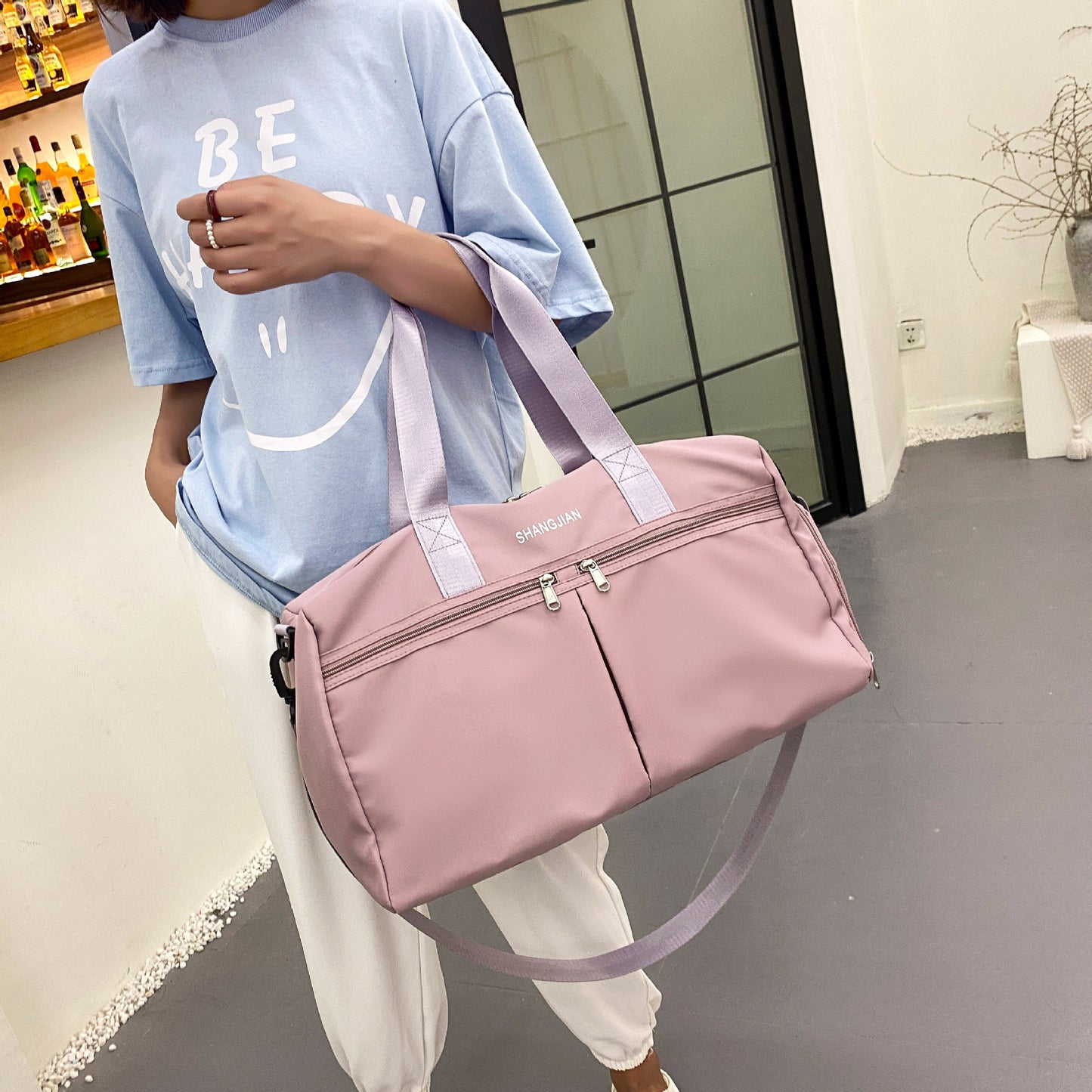 Travel Bag Women's Large Capacity Sports Fitness Portable Yoga Bag