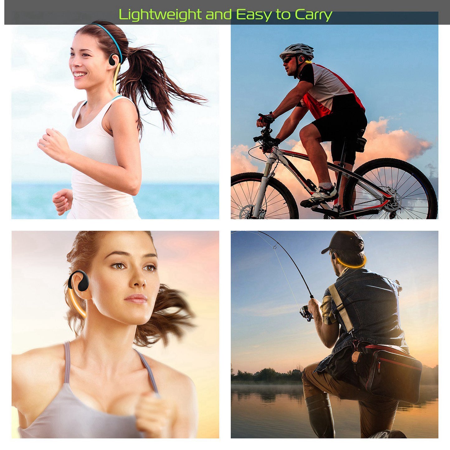 1Pc Wireless Sports Headsets Wireless V4.1 Neckband Earphones HD Stereo Sweat-proof Headphones Earbuds With LED Light Mic 8Hrs Work Running