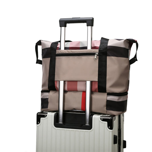 Women's Plaid Yoga Bag Dry Wet Separation Large Capacity Travel Bag Independent Shoe Warehouse Oxford Cloth Gym Bag Sports Bag