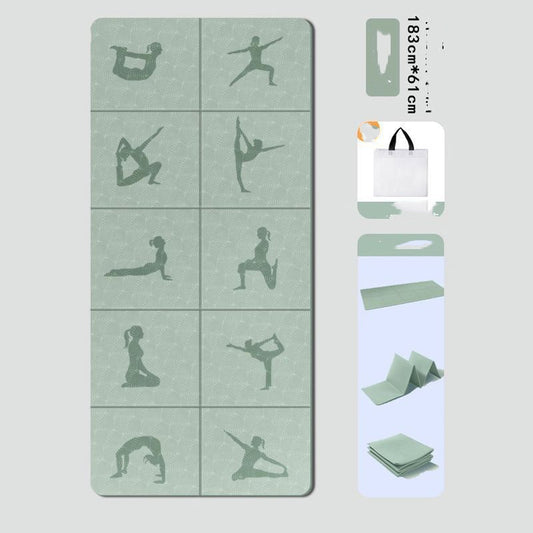 Folding Mat Foldable Yoga Mat Non-slip Outdoor Thickened Plus-sized Widened Dance Student Nap Mat
