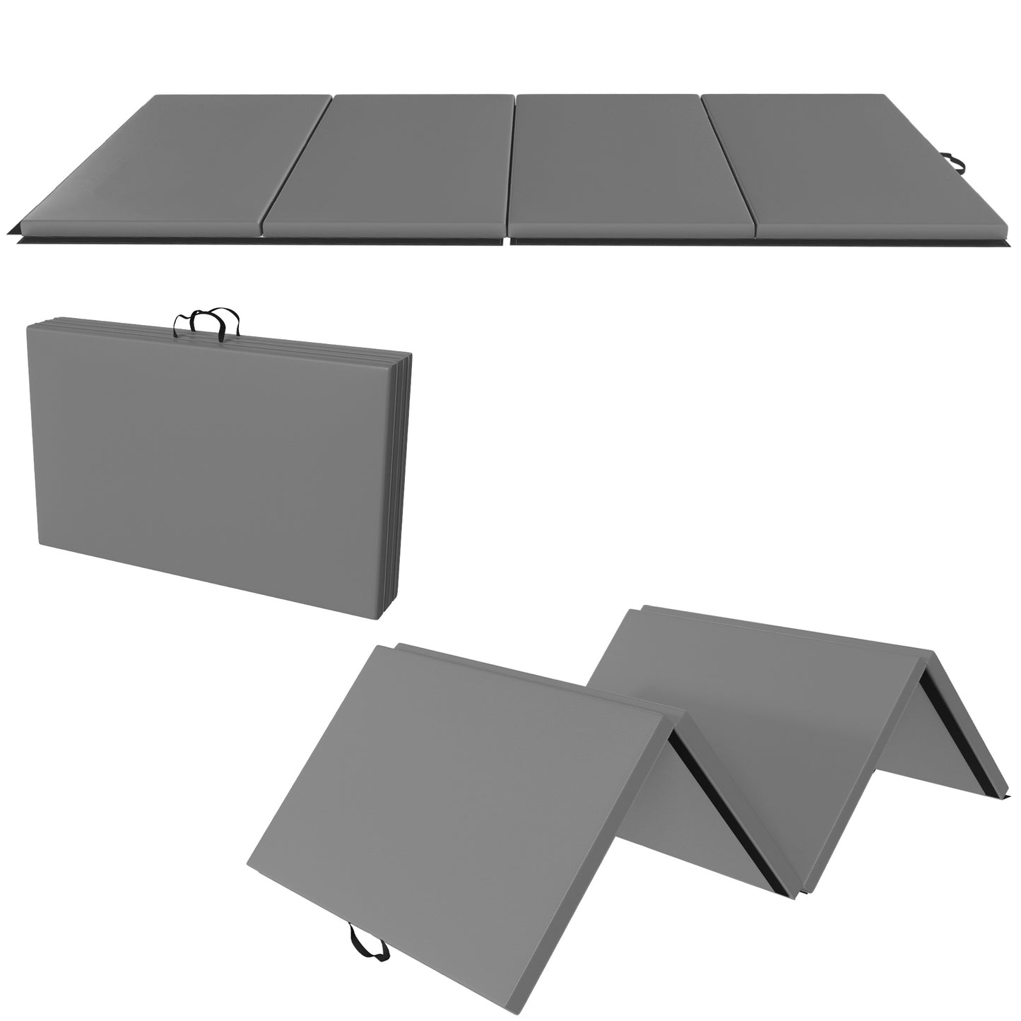 Only Supports Self Pickup  Folding Gym Mat With Carrying Handle For Protective Flooring In Mixed Martial Arts, Gymnastics, And Home Gyms, 2 Inch Thick