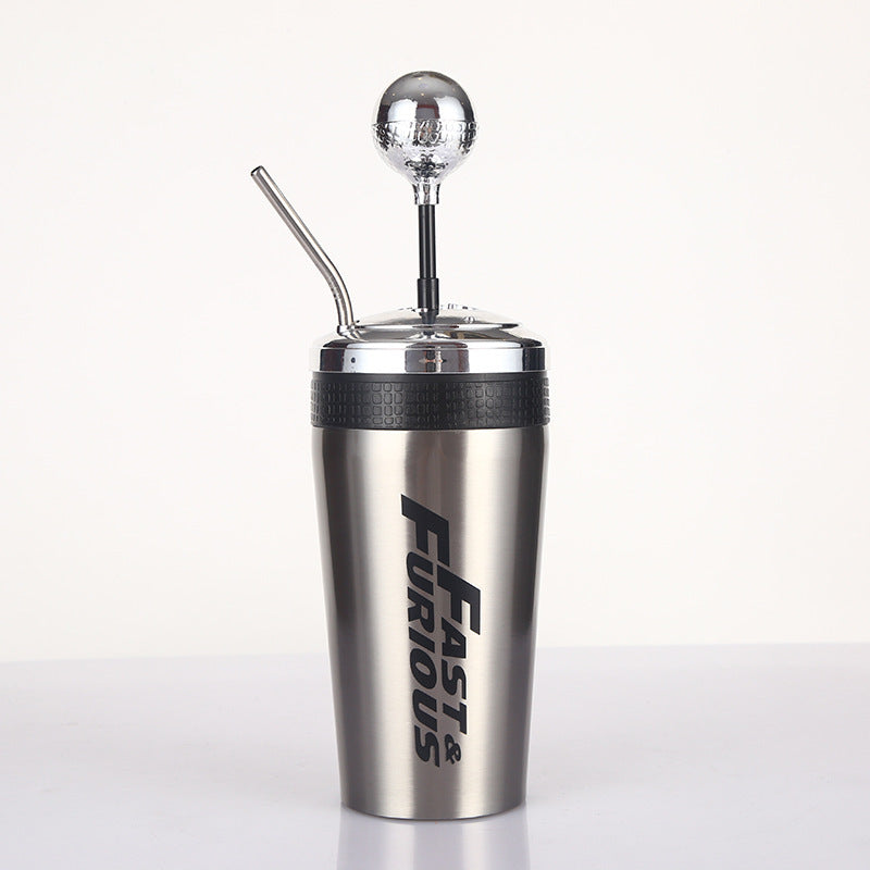 Stainless Steel Car Water Bottle With Straw Drink Bottle Fast And Furious 10 Thermos Cup With Lid Rocker Drinking Set 500ml