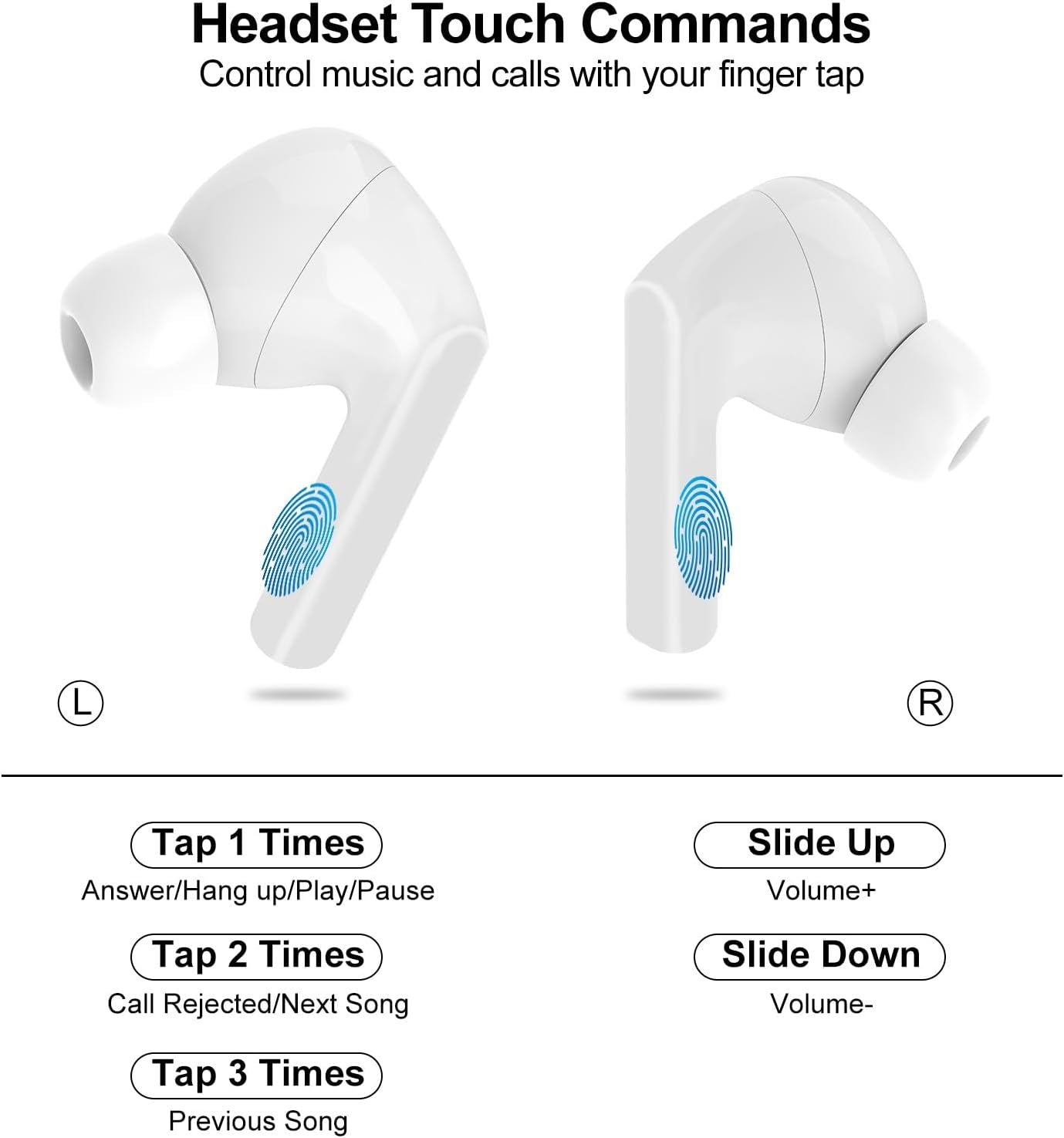 Wireless Earbuds, 5.4 Bluetooth Headphones With Touch Screen Ear Buds, ANC ENC Noise Cancelling Earbuds Headphones With Microphone, Wireless Bluetooth In Ear Earphones For Android IOS Phones